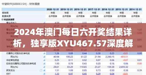 2024年澳门每日六开奖结果详析,独享版XYU467.57深度解读