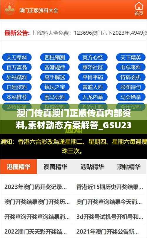 澳门传真澳门正版传真内部资料,素材动态方案解答_GSU236灵王境