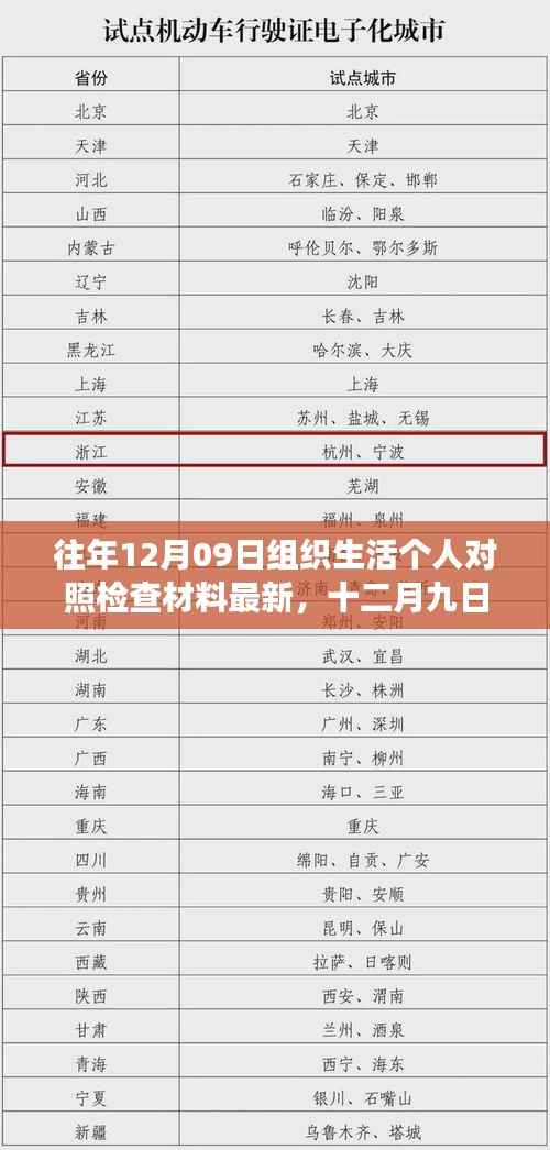 十二月九日组织生活个人对照检查材料的最新演变与反思