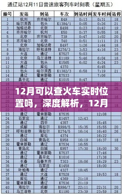 深度解析，12月火车实时位置查询系统及其功能评测