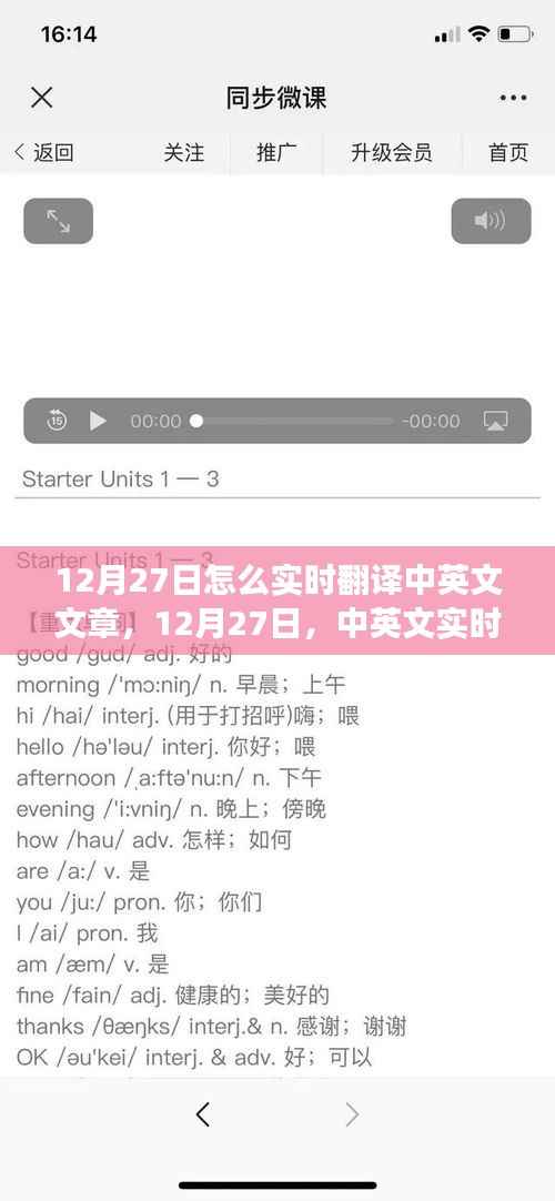 12月27日,中英文实时翻译的发展与影响