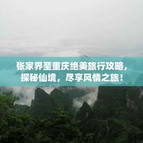 张家界至重庆绝美旅行攻略,探秘仙境,尽享风情之旅!
