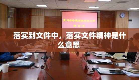 落实到文件中，落实文件精神是什么意思 