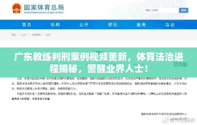 广东教练判刑案例视频更新，体育法治进程揭秘，警醒业界人士！